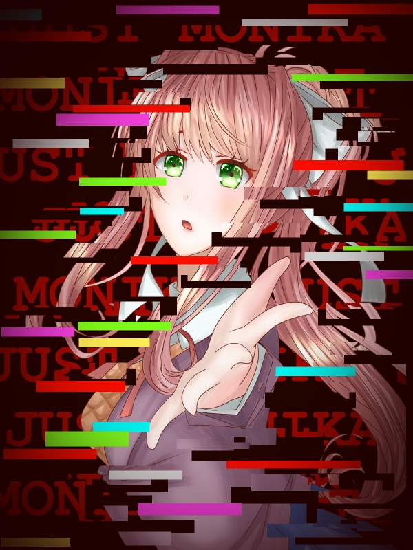 Fan art of Monika from DDLC